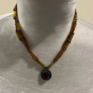 Brown beaded necklace. Worn several times. Listing #7011